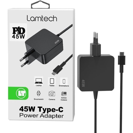 Φορτιστής LAMTECH LAM113430 Universal για laptop με υποδοχή USB-C - 45 W image 2