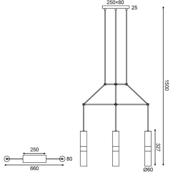 Φωτιστικό Οροφής Τρίφωτο Aca Da Vinci Hm853p66wh Μεταλλικό - Λευκό/Μαύρο image 1