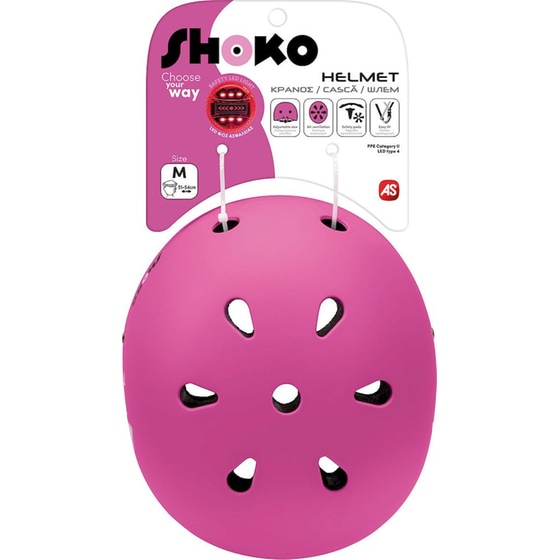 Παιδικό Κράνος SHOKO με Φως Bubble BlushMedium (51-54 cm) - Ροζ με Σχέδιο image 0