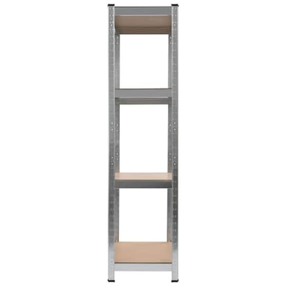 Vidaxl Ραφιέρες 2 Τεμ. Ασημί 80 X 40 X 160 Εκ. Από Ατσάλι Και Mdf image 4