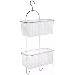 Ραφιέρα Μπάνιου Spitishop Πλαστική Διπλή 29.5x14.5x64.5cm - Ασημί