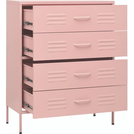 Συρταριέρα Γραφείου VidaXL από Ατσάλι 80x35x101.5 cm- Ροζ image 4