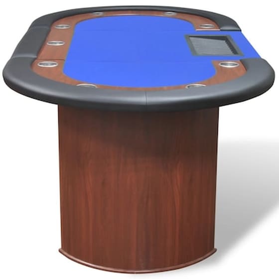 Vidaxl Τραπέζι Πόκερ 10 Ατόμων Με Θέση Dealer Και Θήκη Για Μάρκες Μπλε image 5