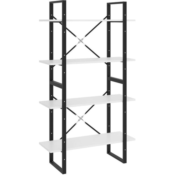 Βιβλιοθήκη VidaXL από Μοριοσανίδα 80x30x140cm - Λευκό/Μαύρο image 0