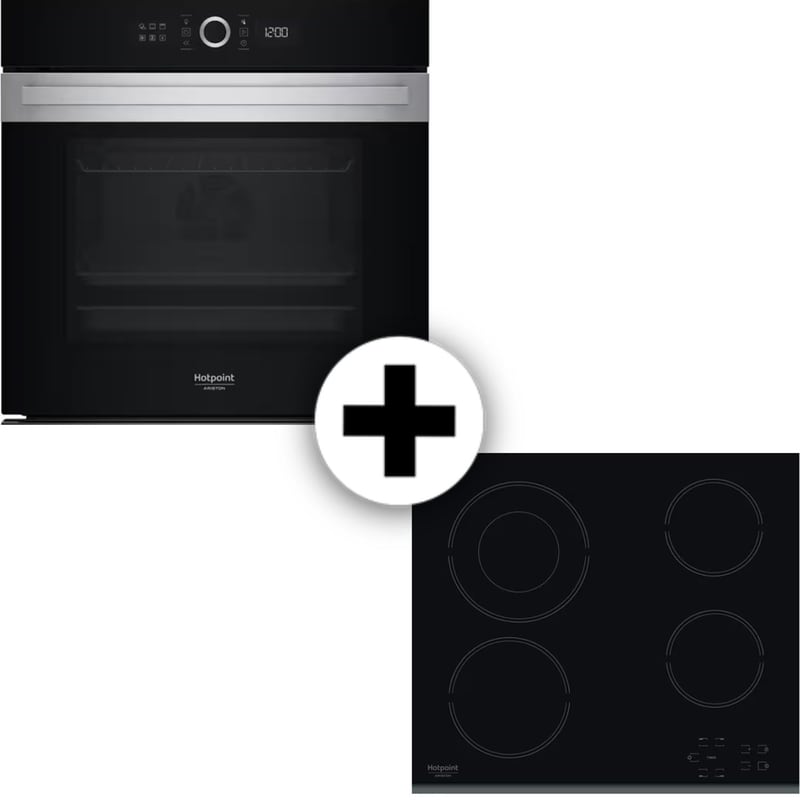HOTPOINT HAOI5S8PM0XA HR 632 B 73 Lt Μαύρο Εντοιχιζόμενος Σετ Φούρνος και Εστία
