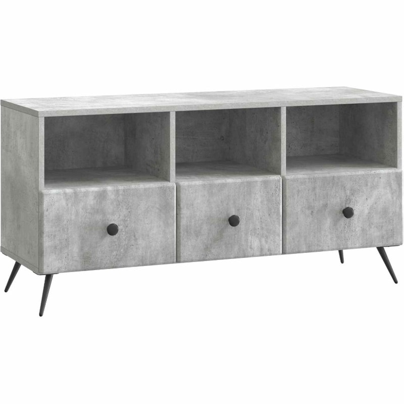 Έπιπλο Τηλεόρασης VidaXL με Συρτάρι 102x34.5x50 cm - Γκρι Σκυροδέματος