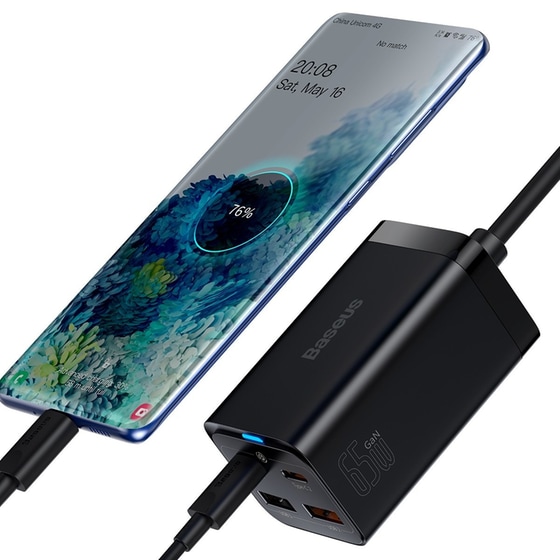 Φορτιστής Πρίζας Baseus 2xUsb-C, 2xUsb 65W - Black image 4