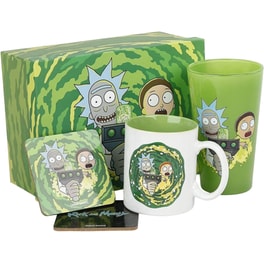 Σετ Κούπα με Ποτήρι & 2 Σουβέρ GB Eye Portal Κεραμική - Rick Sanchez & Morty Smith
