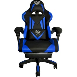 Καρέκλα Gaming Malatec 8978 με Υποπόδιο από Οικολογικό Δέρμα - Μαύρη/Μπλε