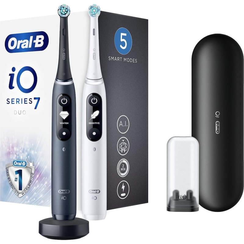 ORAL-B Σετ Ηλεκτρικές Οδοντόβουρτσες ORAL-B iO Series 7 DUO - Μαύρο/ Λευκό