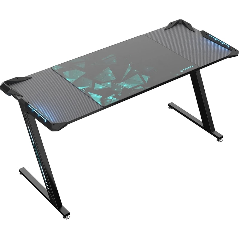 EUREKA Γραφείο Gaming Eureka Ergonomic ERK-Z60-B-2-V2 από Carbon Fiber 153x60.5cm - Μαύρο