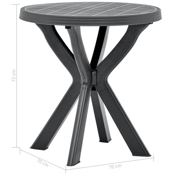 Τραπέζι Εξωτερικού Χώρου Bistro VidaXL από Πλαστικό φ70x72 cm - Ανθρακί image 4