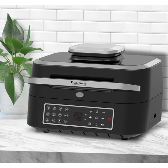 TURBOTRONIC TT-AG700 με Καπάκι 1800 W 6.5 L Μαύρο/Ασημί Φριτέζα Αέρος - Grill image 11