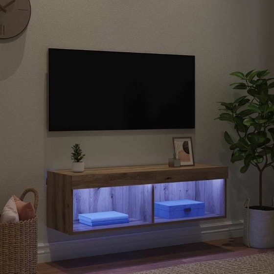 Έπιπλο Τηλεόρασης VidaXL Επιτοίχιο με LED 100 x 30 x 30 cm - Artisan Δρυς image 4