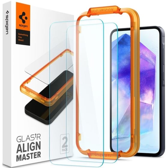 Προστατευτικό οθόνης Samsung Galaxy A55 - Spigen GLAS.tR ALIGNmaster Tempered Glass 0.3mm 9H - 2 τμχ image 0