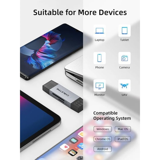 Cabletime Card Reader Ct-acsd3-ag, Sd/micro Sd, Usb/usb-c, 5gbps, Γκρι image 4