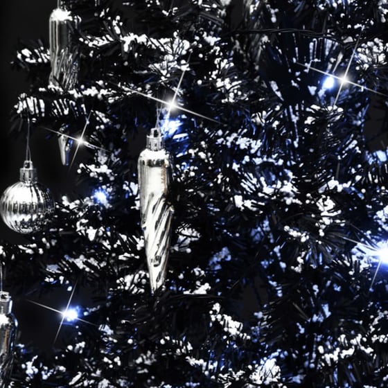 Χριστουγεννιάτικο Δέντρο VidaXL Χιονισμένο με Βάση 1.40m - Μαύρο image 4