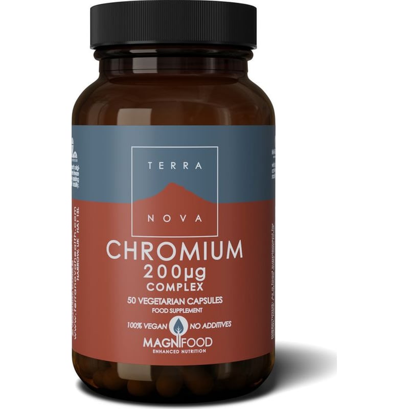 TERRANOVA Ειδικό Συμπλήρωμα Διατροφής Terranova - Chromium Complex 200ug - 50 Κάψουλες