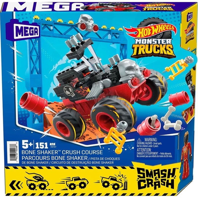 MATTEL Hot Wheels Mega Bloks Σετ Κατασκευής Monster Trucks: Smash And Crash - Bone Shaker Crash Course