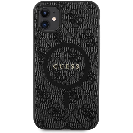 Θήκη Apple iPhone 11 - Guess 4g Logo Collection Magsafe Ring Stand Hard Case - Μαύρο image 0