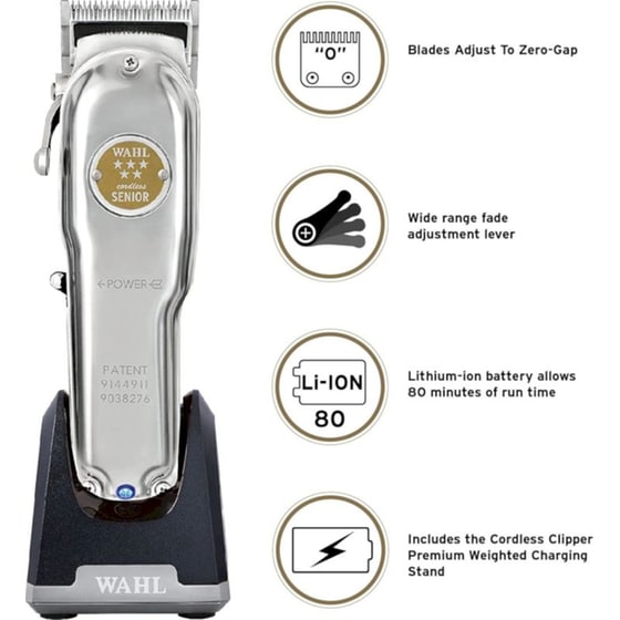 Κουρευτική Μηχανή Wahl  Cordless Senior Metal - Ασημί image 6