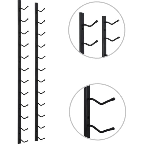 Ραφιέρα για Κρασιά VidalXL Μεταλλικό 11x120cm - Μαύρο image 2