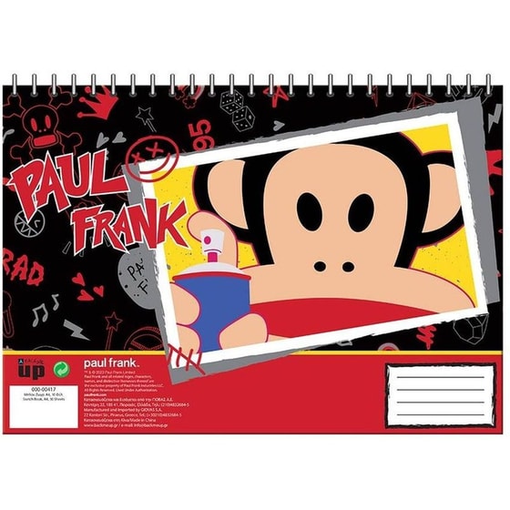 Μπλοκ Ζωγραφικής Paul Frank&nbsp;Skate&nbsp;Α4 30 Φύλλων image 0