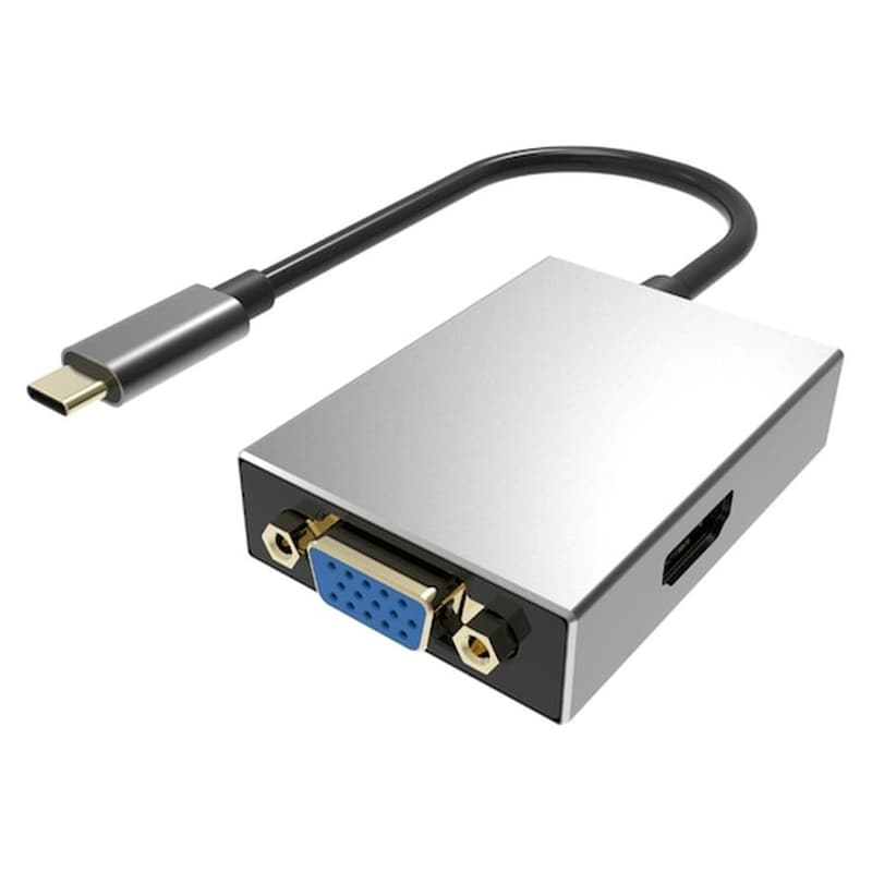 POWERTECH Powertech Converter Type-c Σε Vga/hdmi Pth-050, Με Usb 3.0, Γκρι