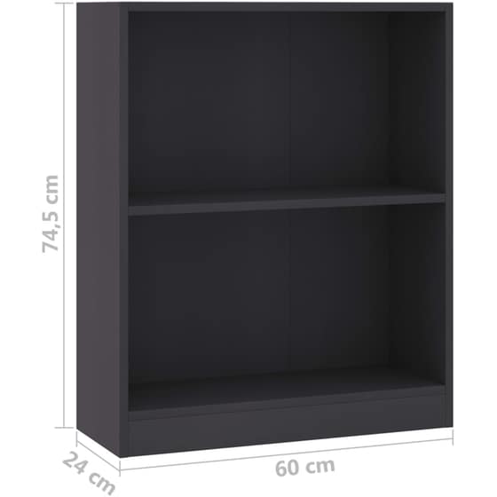 Βιβλιοθήκη VidaXL Μοριοσανίδα 60x74.5 cm - Γκρι image 5