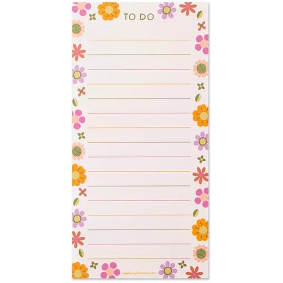 Μαγνητικό Σημειωματάριο Raspberry Blossom Retro Floral List Pad image 0