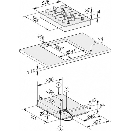 MIELE CS 71021 FL 37.8 cm Μαύρo Εστία Αερίου Domino Αυτόνομη image 4