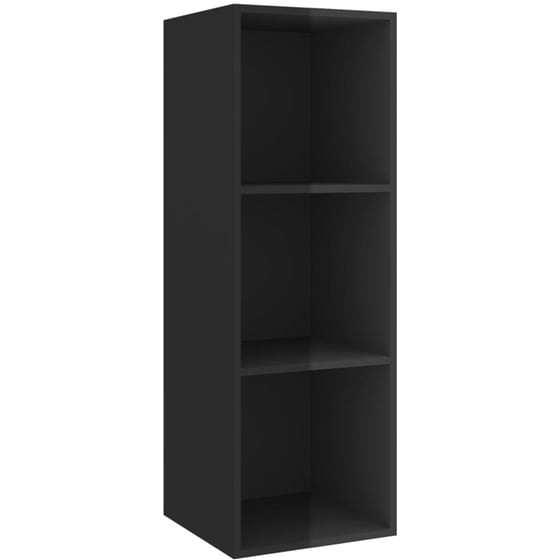 Έπιπλα Τηλεόρασης VidaXL Μοριοσανίδα 3 Τμχ 107x37x37cm - Μαύρο image 3