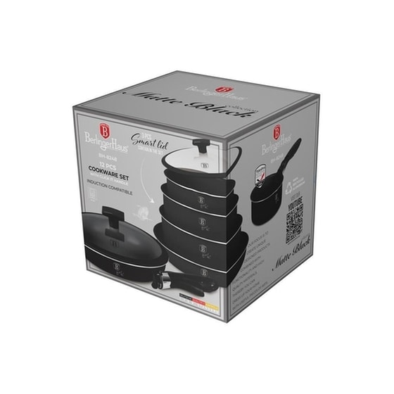 Σετ Μαγειρικά Σκεύη BERLINGER BH-8248 12 τμχ Μαύρο image 1