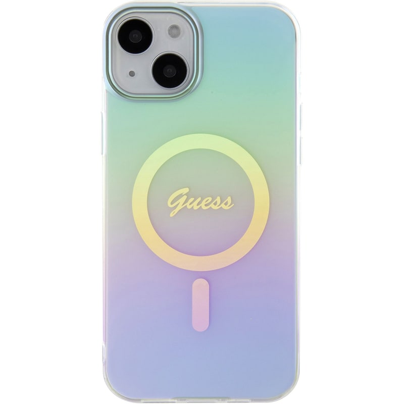 Guess Iridescent Magsafe Case Πολύχρωμη Θήκη Προστασίας Από Σκληρό Πλαστικό – Iphone 15 Plus (rainbow Purple – Guhmp15mhitsq) GUESS
