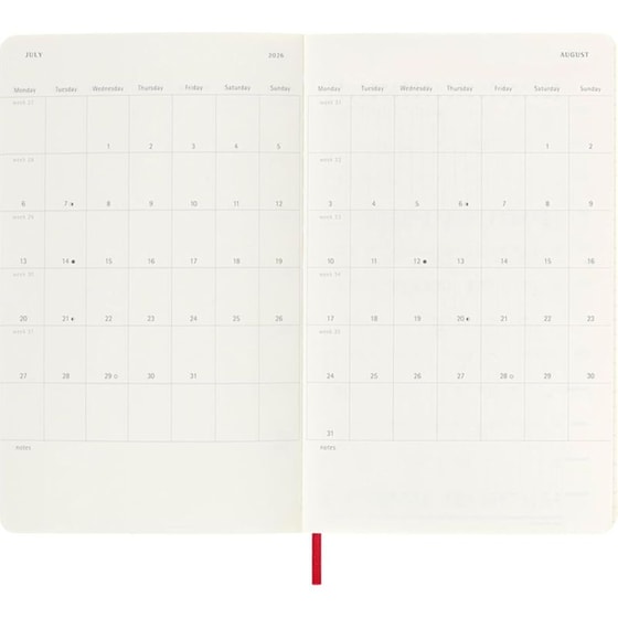 Ημερολόγιο Εβδομαδιαίο Moleskine 2025-2026 18Μ Large Scarlet Red Soft image 5