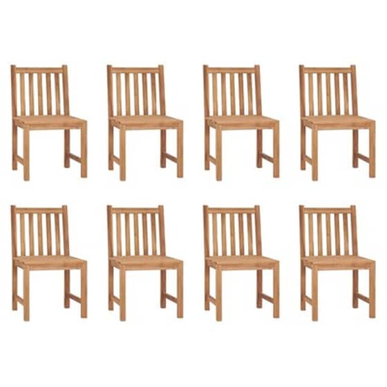 Vidaxl Καρέκλες Κήπου 8 Τεμ. Από Μασίφ Ξύλο Teak image 1