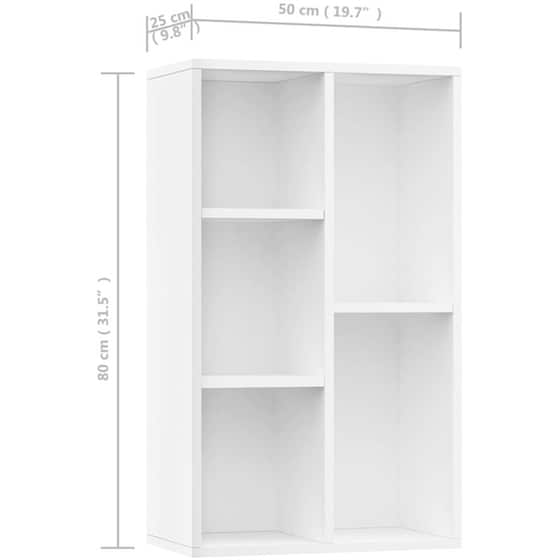 Βιβλιοθήκη VidaXL από Μοριοσανίδα 50x25x80 cm - Λευκό image 11