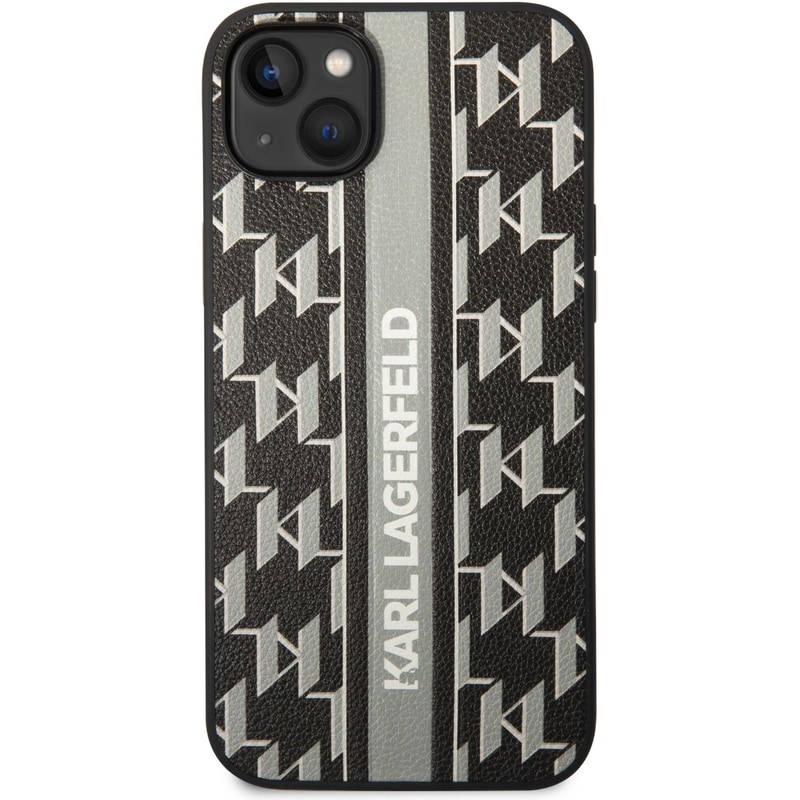 KARL LAGERFELD Karl Lagerfeld Monogram Stripe Back Cover Pu Leather Case Θήκη Προστασίας Από Δερματίνη – Iphone 14 Plus (γκρι - Klhcp14mpgklskg)