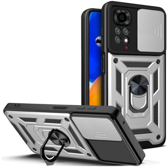 Θήκη Xiaomi Redmi Note 11/11S - Bodycell Armor Slide - Ασημί image 0