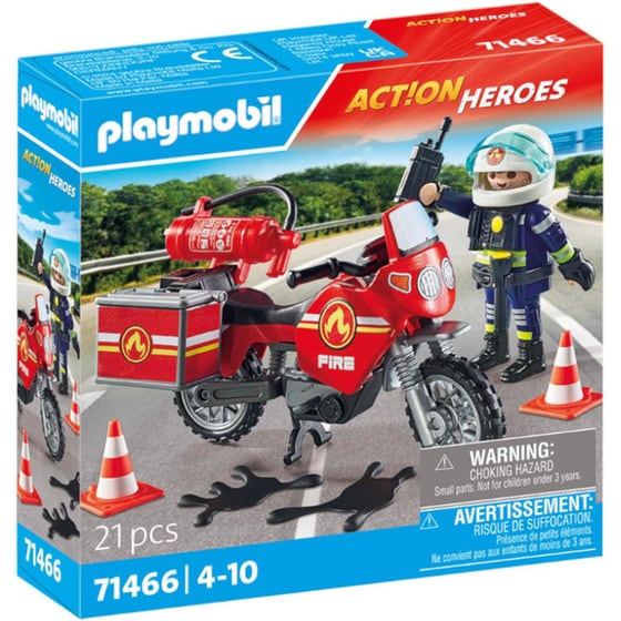 PLAYMOBIL® Action Heroes Πυροσβέστης με Μοτοσικλέτα (71466) image 0