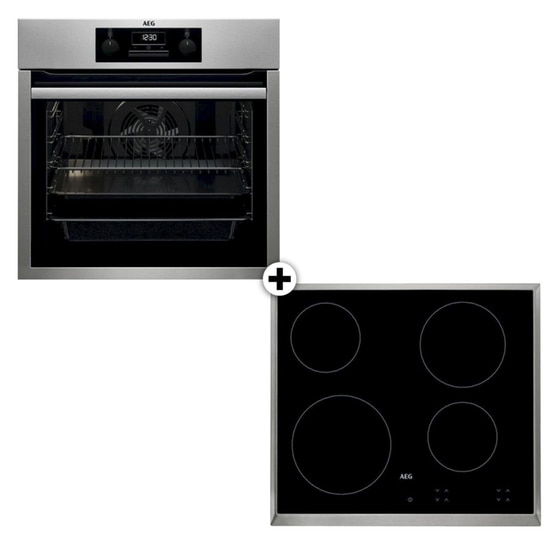 AEG HK624000 XB & BES33111XM Eντοιχιζόμενο Σετ Φούρνος και Εστία 72 Lt Inox image 0