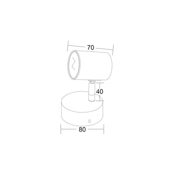 Σποτ Μονόφωτο Aca Orfeas Μεταλλικό 7 cm - Μαύρο image 1