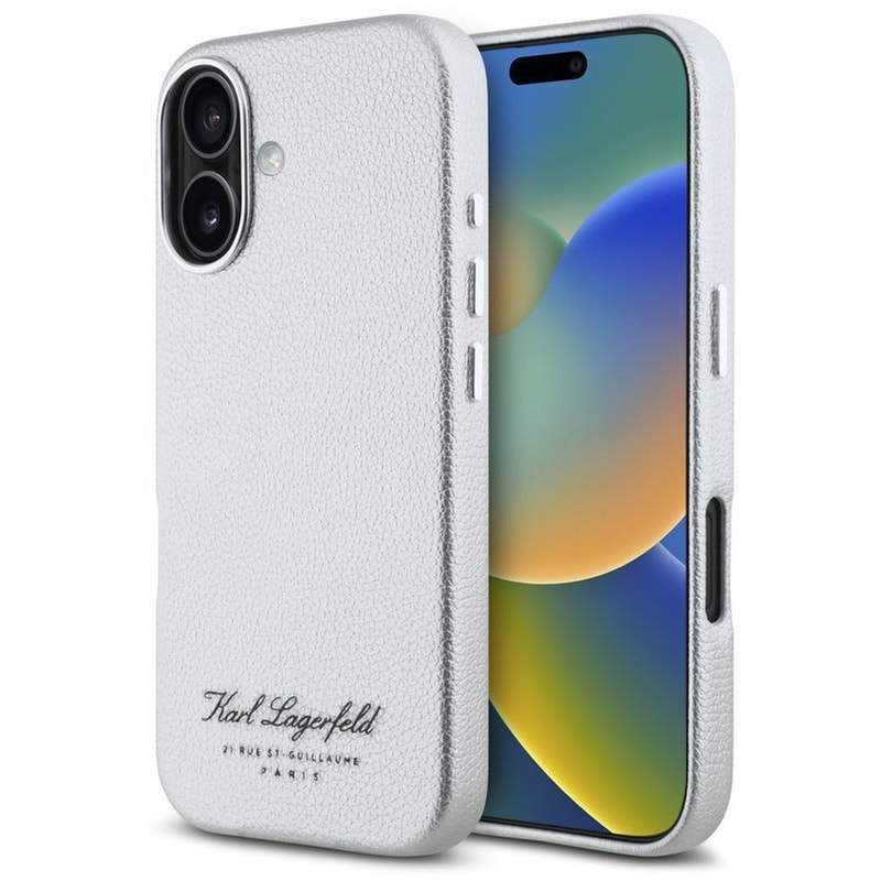 Θήκη Apple iPhone 16 - Karl Lagerfeld Rue St.Guillaume Logo Collection - Grey