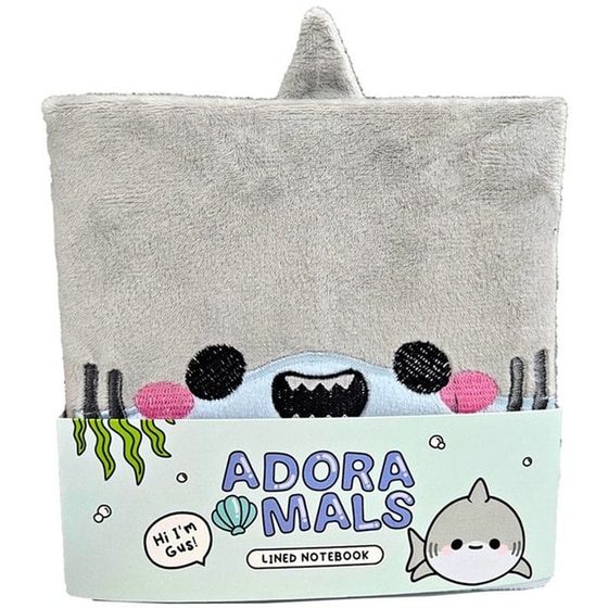 Σημειωματάριο Puckator Ριγέ Adoramals Shark Plush Fluffies Γκρι image 0