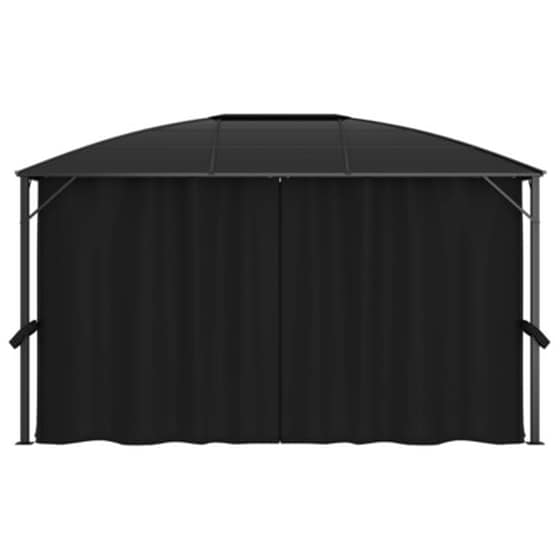 Κιόσκι Vidaxl Ατσάλινο με Κουρτίνες 4x3cm - Ανθρακί image 3