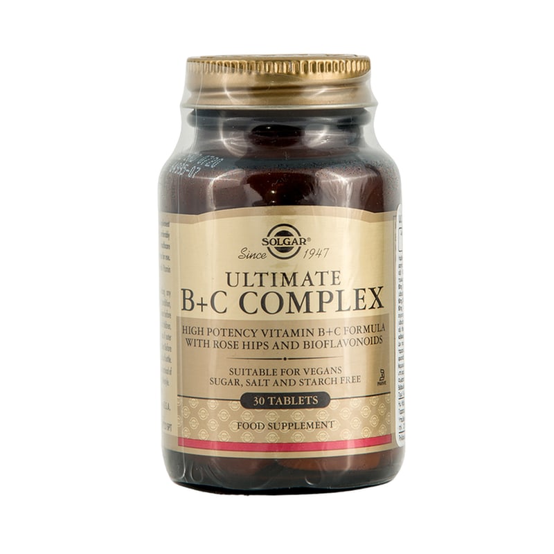 Solgar Vitamins Ultimate B+C Complex - 30 ταμπλέτες