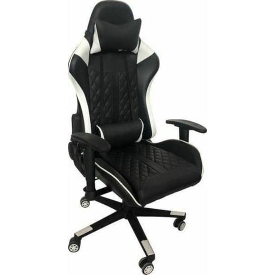 Gaming Καρέκλα HomeMarkt Journey Gaming 1146-04 από Τεχνητό Δέρμα - Μαύρο/Λευκό image 1