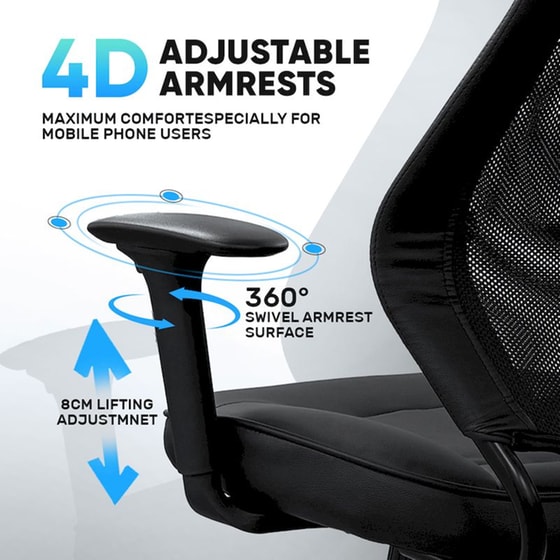 Gaming Καρέκλα Armaggeddon Flexion Air από Δερματίνη - Μαύρη image 4