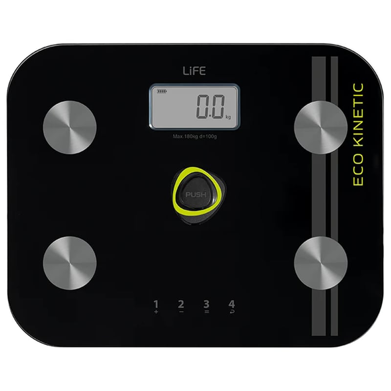 LIFE Ψηφιακή Ζυγαριά Σώματος Life LIFE ECO KINETIC με Λιπομετρητή Μαύρο