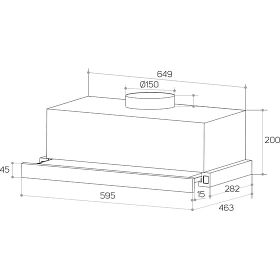 TAURUS TS60 IXAL 60 cm Inox Απορροφητήρας Συρόμενος image 2